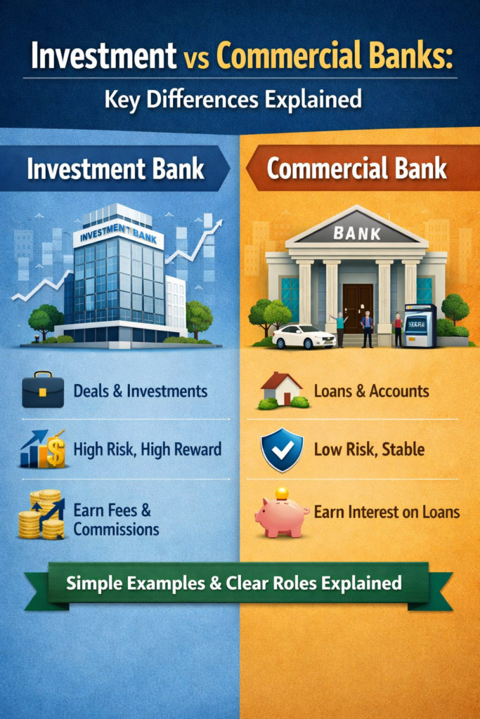 Investment Bank vs Commercial Bank Differences